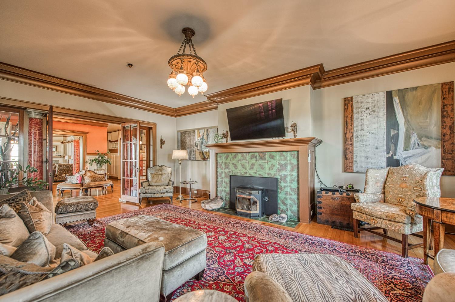 9486 East Lincoln Avenue Del Rey, CA 93616 - Photo 76 of 77 a living room with furniture fireplace and a large window