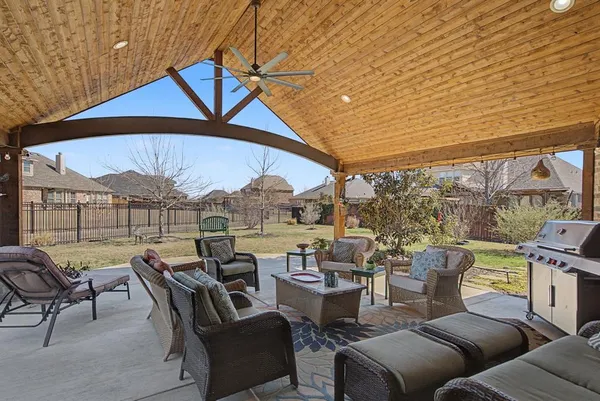 a outdoor space with furniture