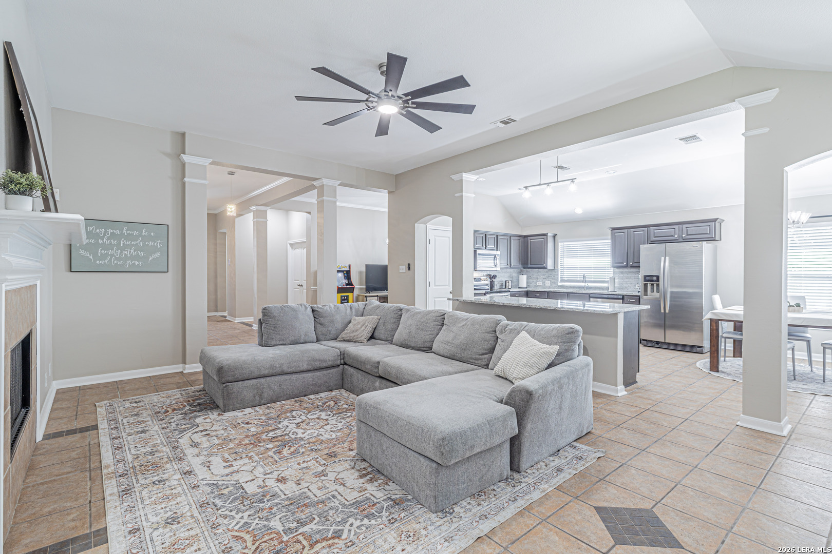 1815 Indian Paint Brush Road San Antonio, TX 78232 - Photo 9 of 35 a living room with furniture and kitchen view