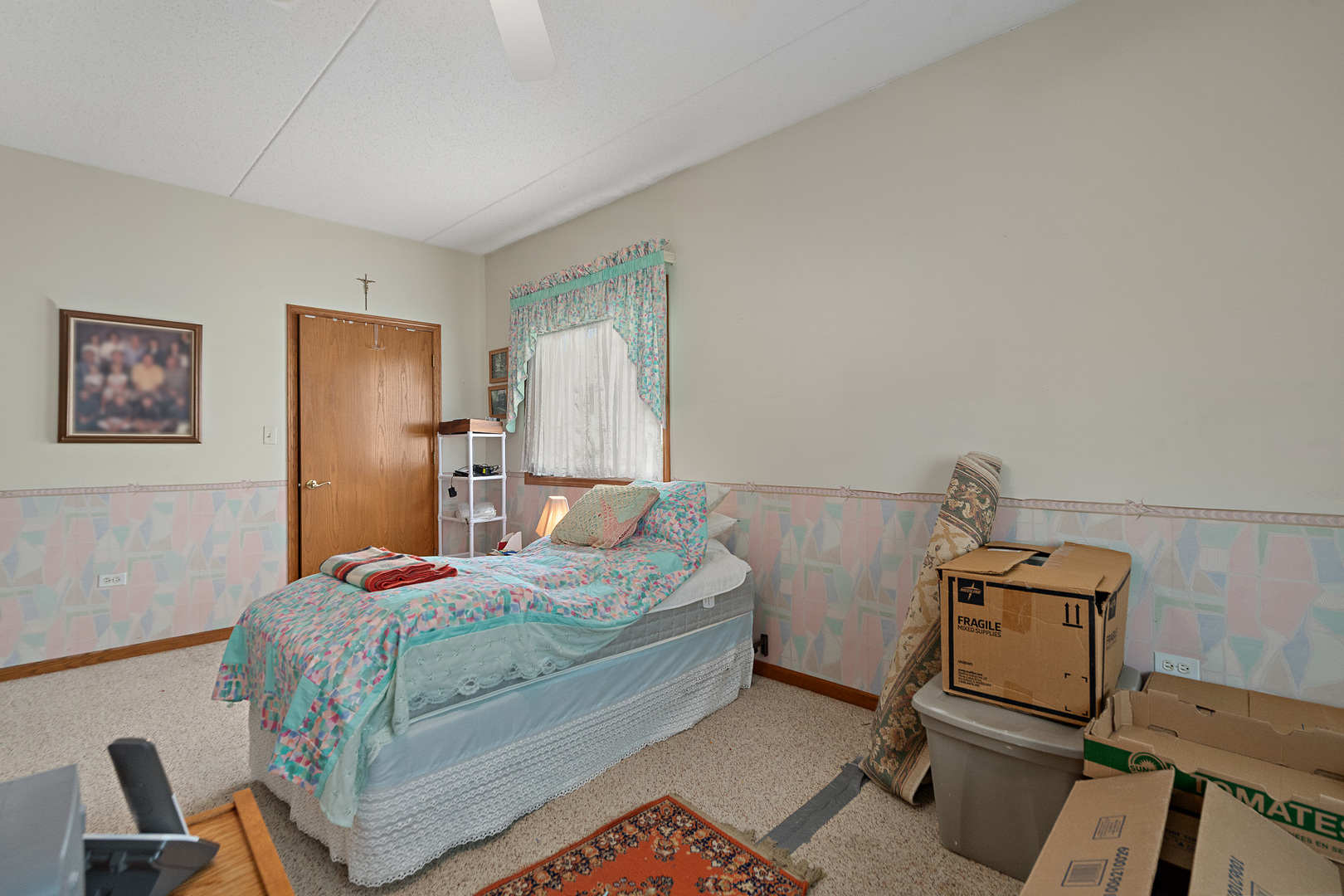 18431 Pine Cone Drive, Unit 1 Tinley Park, IL 60477 - Photo 13 of 33 a bedroom with a bed and wooden floor