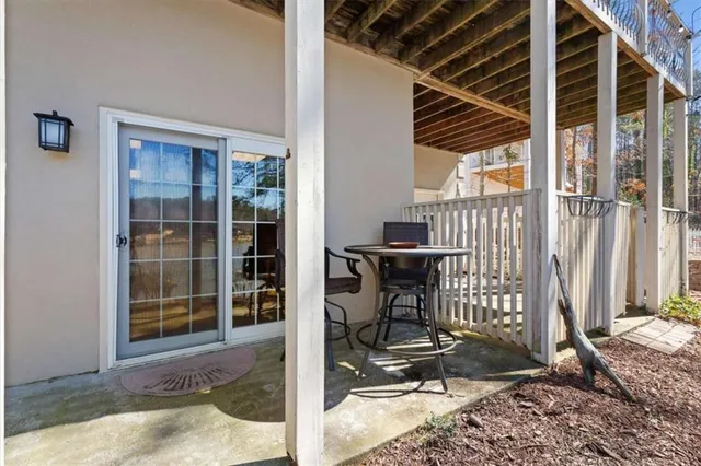 a view of lake with green space