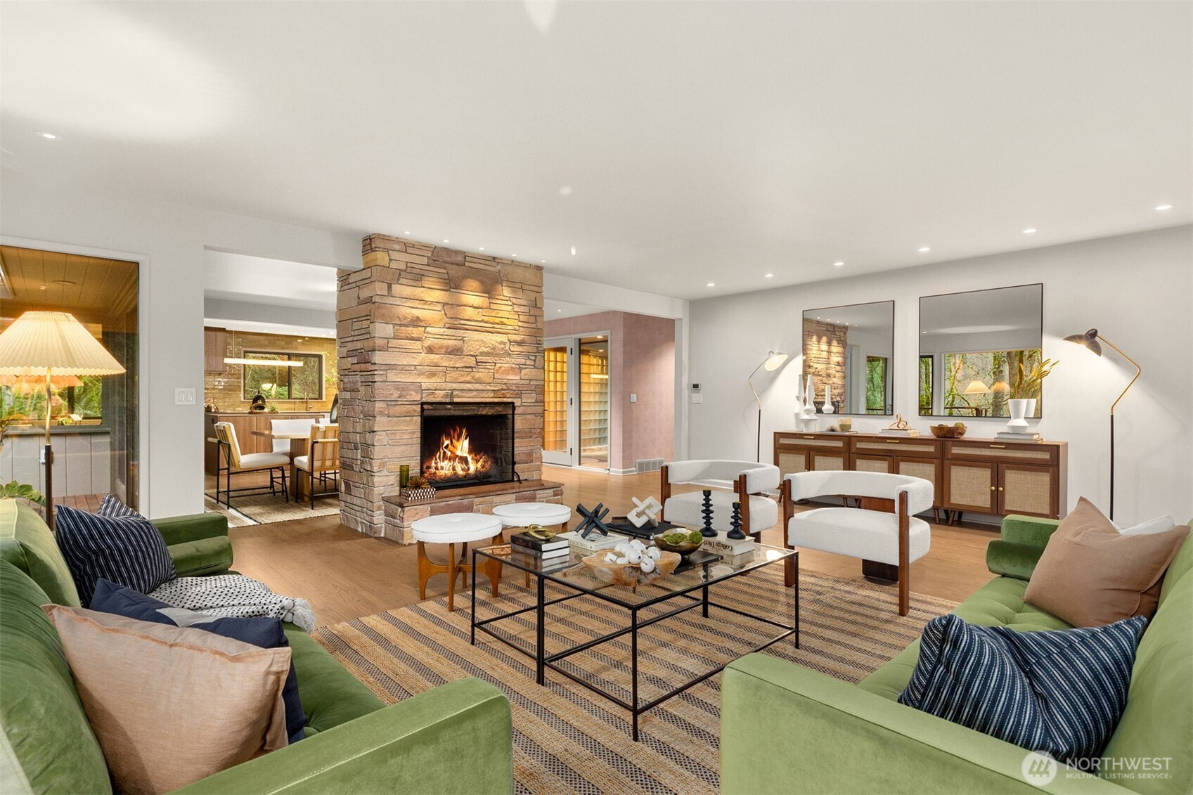 13739 Northwood Road Northwest Seattle, WA 98177 - Photo 3 of 35 a living room with furniture and a fireplace