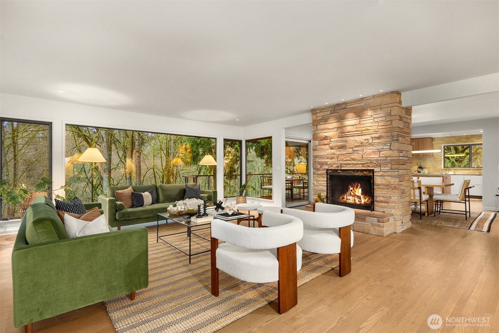 13739 Northwood Road Northwest Seattle, WA 98177 - Photo 4 of 35 a living room with furniture and a fireplace