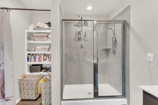 a bathroom with a shower