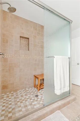 a bathroom with a shower