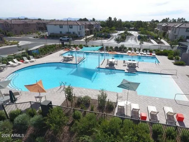 a view of a swimming pool and an ocean