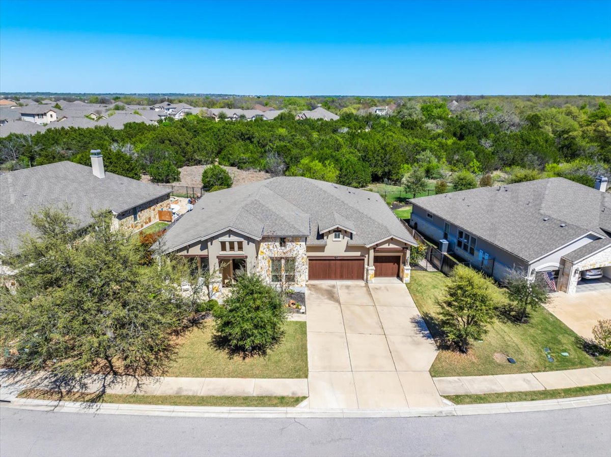 an aerial view of a house