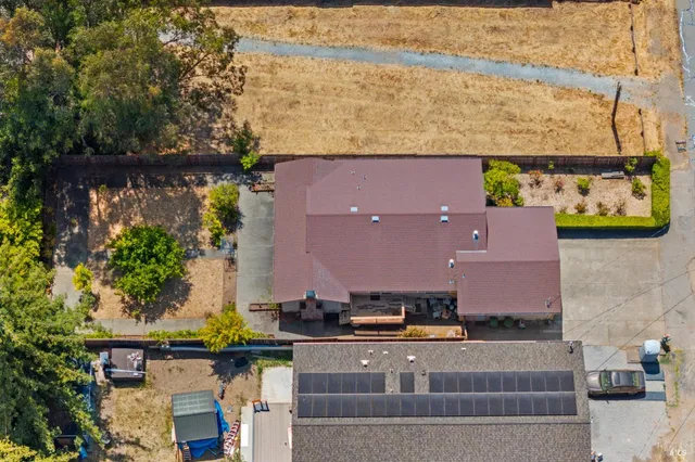 an aerial view of residential building and city view