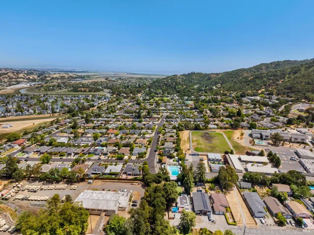 an aerial view of a city