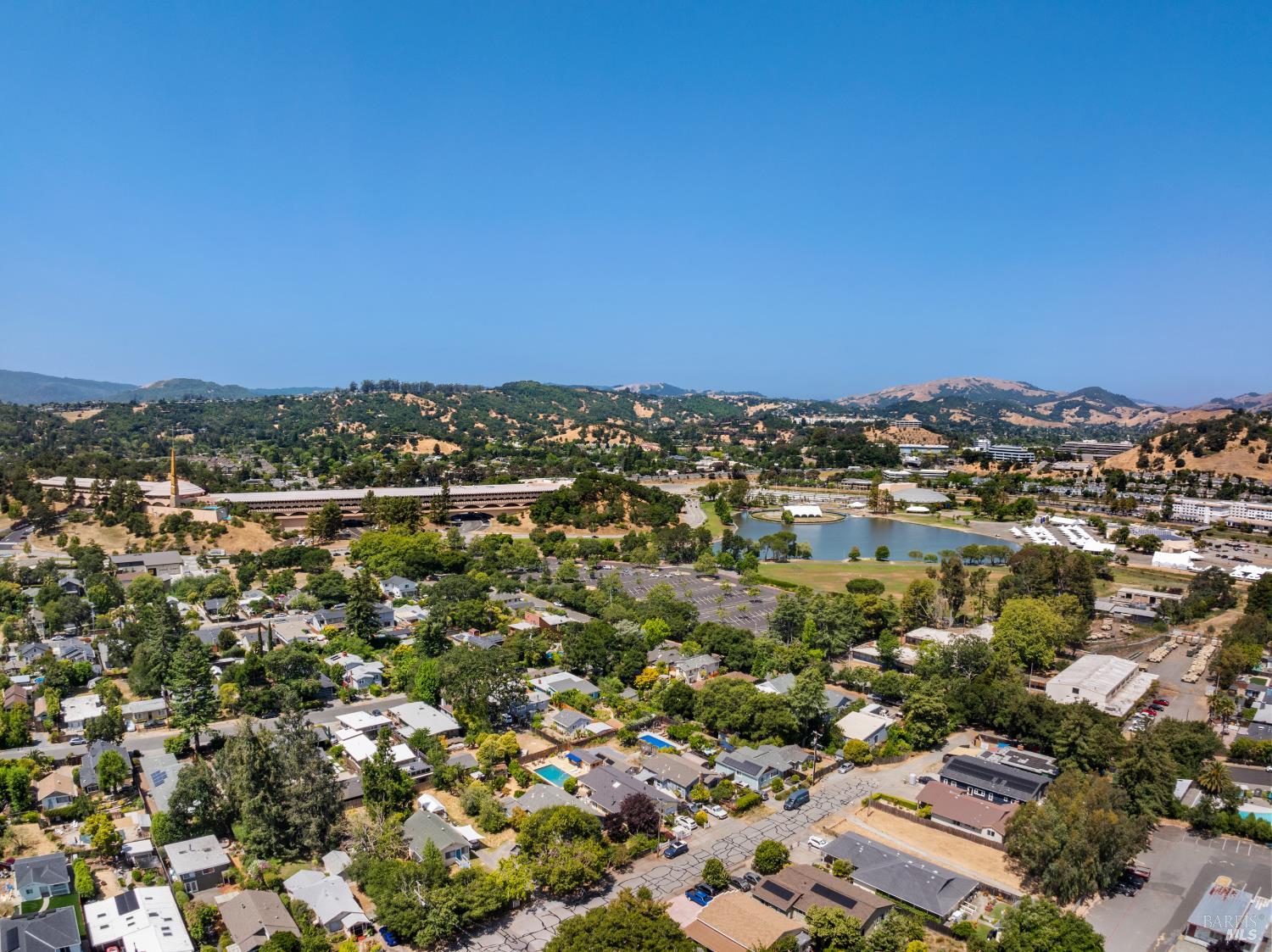 32 Roosevelt Avenue San Rafael, CA 94903 - Photo 39 of 40 an aerial view of a city with lots of residential buildings
