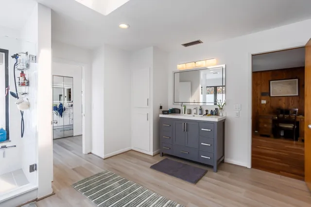 an aerial view of houses with yard