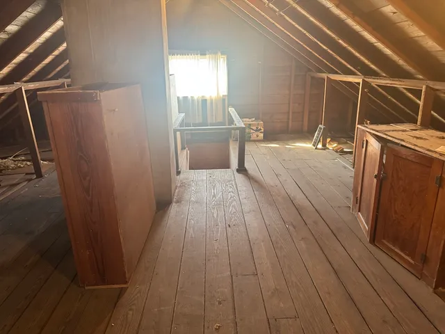 a view of a balcony with a swing