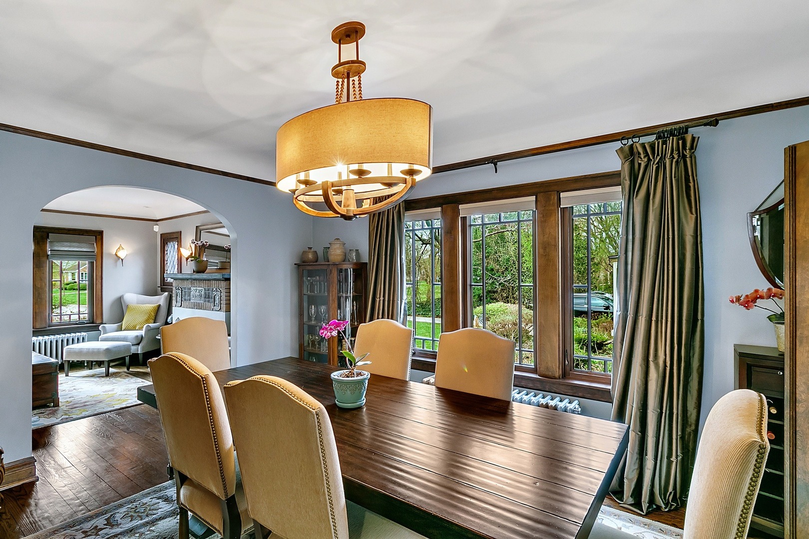 416 Loudon Road Riverside, IL 60546 - Photo 6 of 36 a living room with furniture and a chandelier