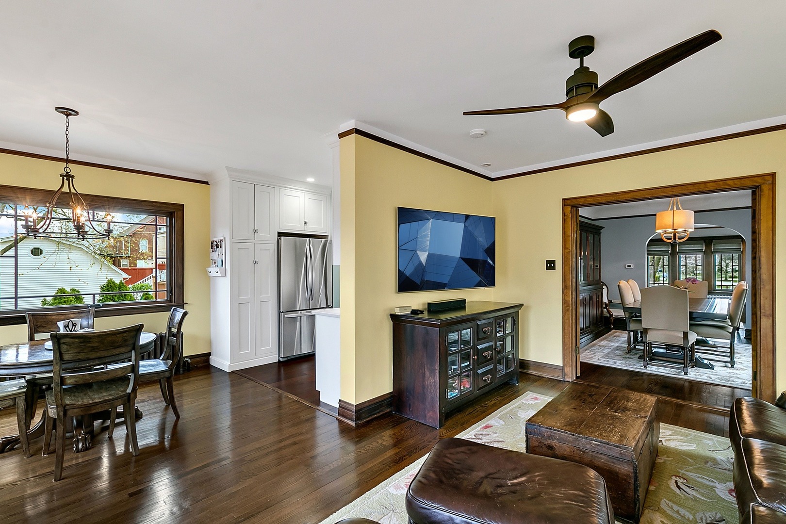 416 Loudon Road Riverside, IL 60546 - Photo 8 of 36 a living room with fireplace furniture and a flat screen tv