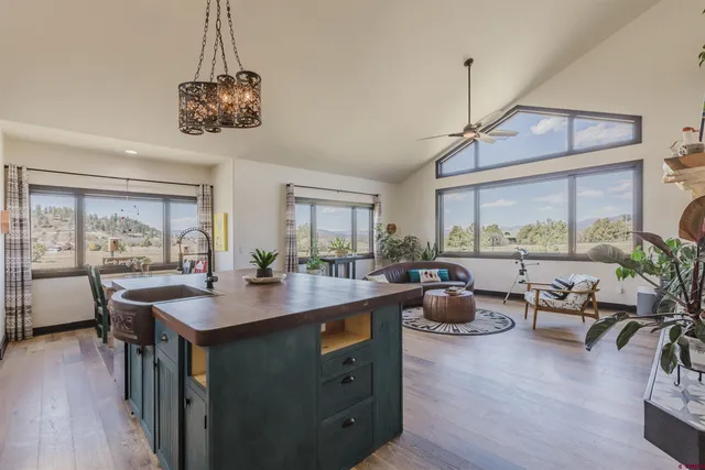 a view of a lake from a window