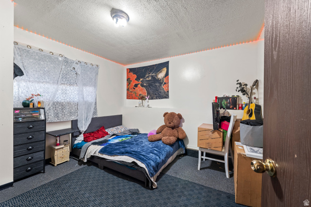 2402 710 North Provo, UT 84601 - Photo 9 of 15 Carpeted room featuring a ceiling-mounted light fixture and a textured ceiling