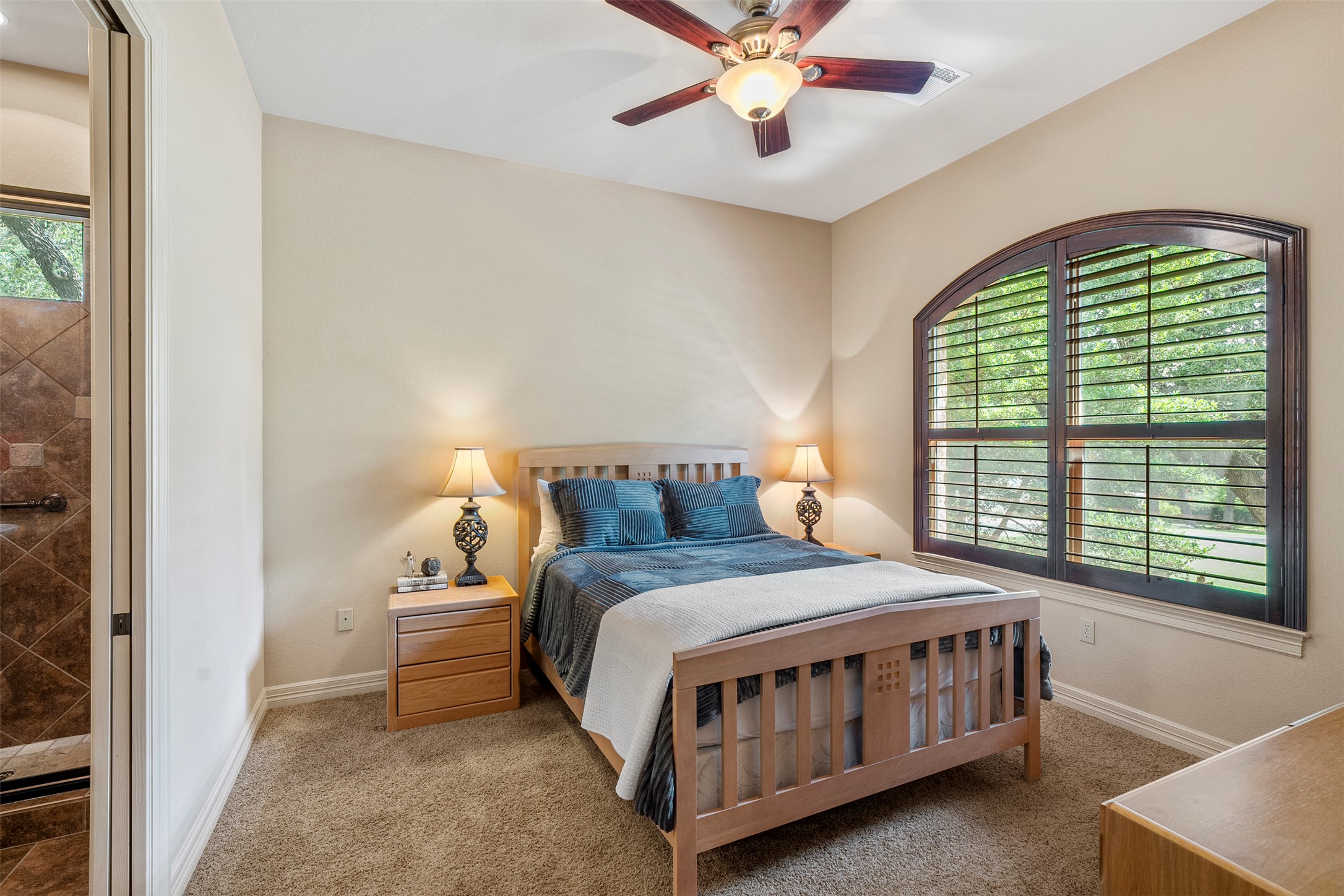100 Portafino Lane Georgetown, TX 78633 - Photo 25 of 39 Bedroom featuring carpet floors and ceiling fan