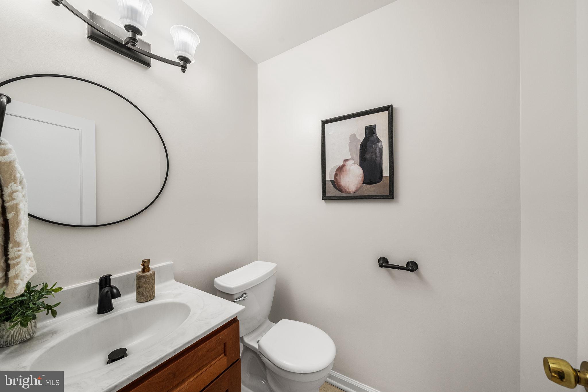 8333 Garfield Court Springfield, VA 22152 - Photo 24 of 60 a bathroom with a sink mirror and toilet