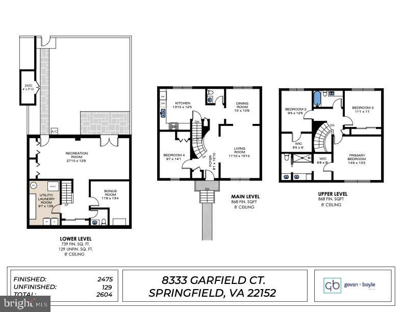 8333 Garfield Court Springfield, VA 22152 - Photo 60 of 60 a picture of a floor plan