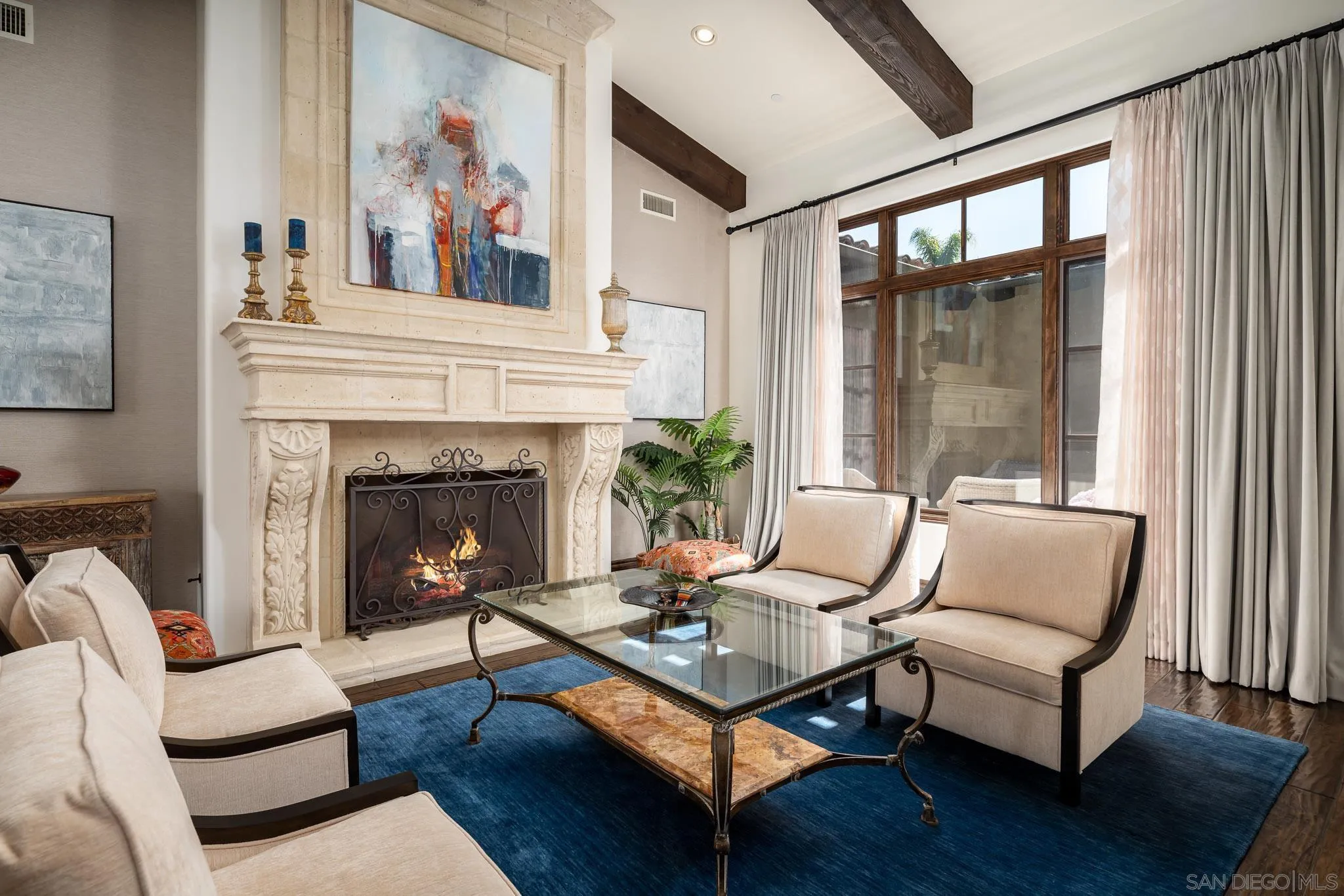 8053 High Time Ridge San Diego, CA 92127 - Photo 12 of 62 a living room with furniture and a fireplace