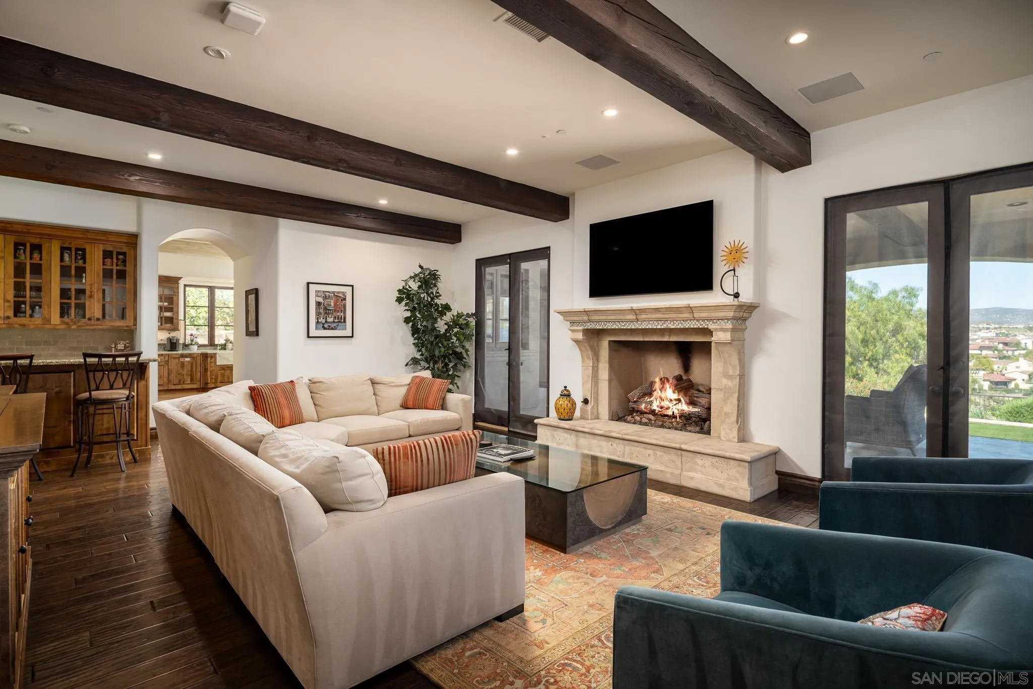 8053 High Time Ridge San Diego, CA 92127 - Photo 21 of 62 a living room with furniture fireplace and flat screen tv