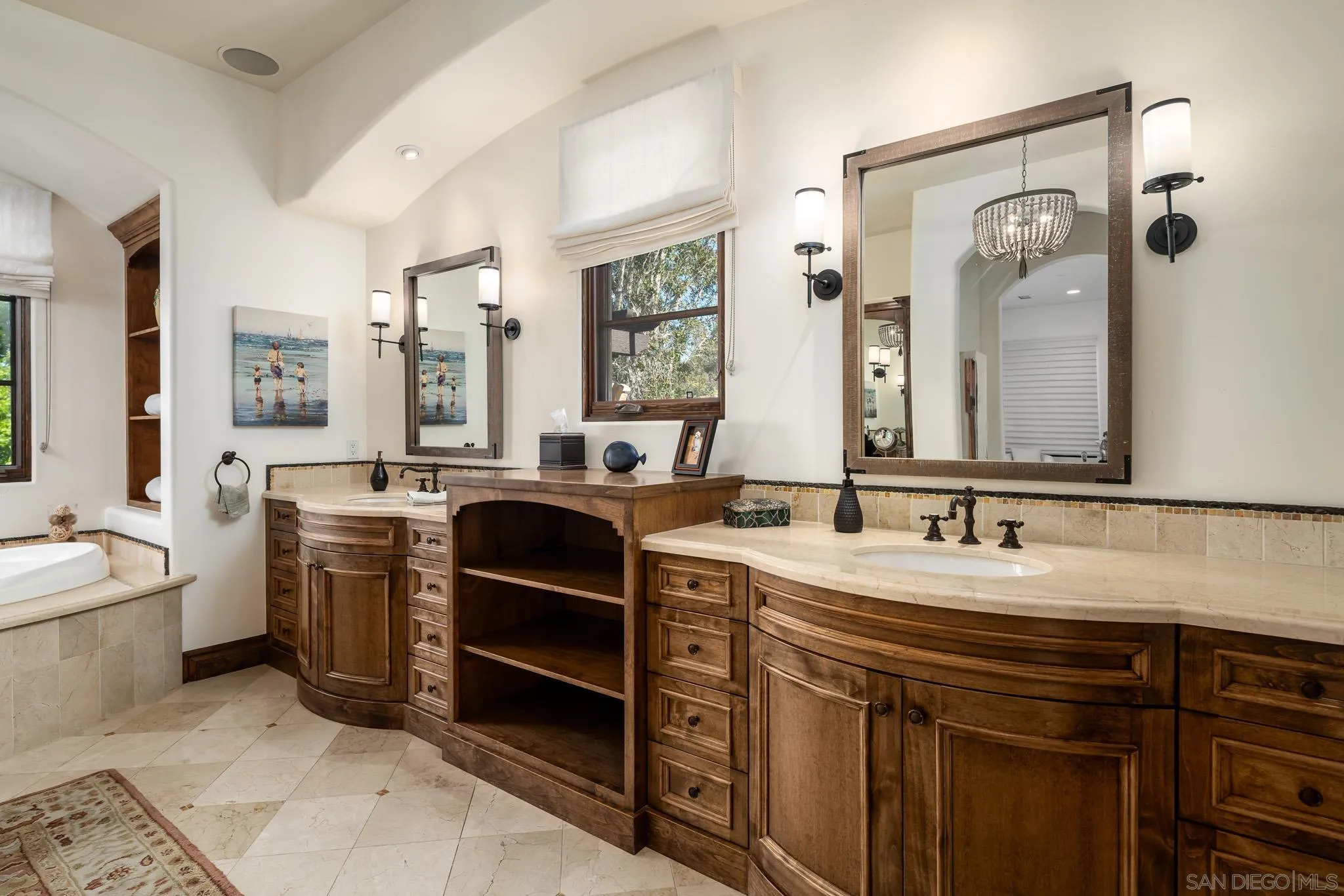 8053 High Time Ridge San Diego, CA 92127 - Photo 29 of 62 a bathroom with a double vanity sink a mirror and a