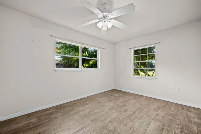 an empty room with a window