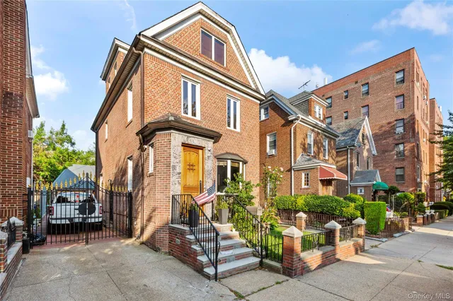 a front view of a building