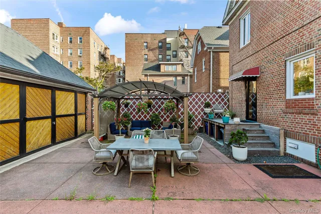 a outdoor living space with furniture