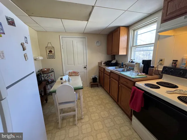 a work place with table and chairs