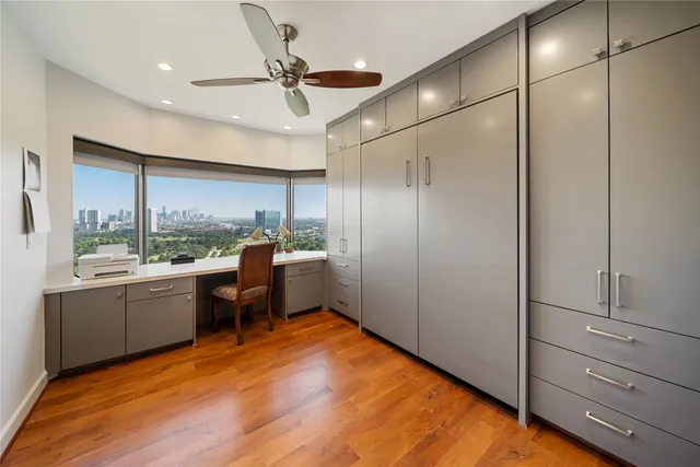 a view of a city from a balcony