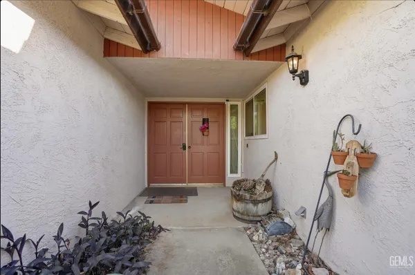 a view of a entryway door front of house
