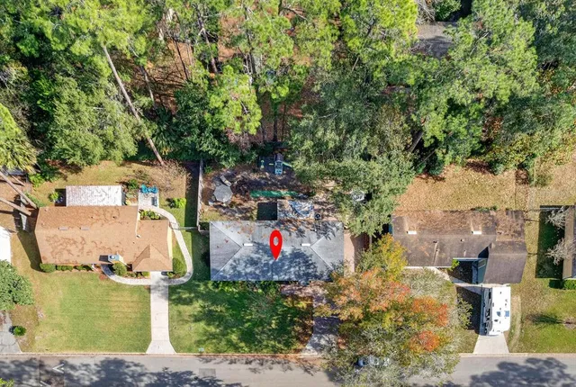 a view of a wooden door
