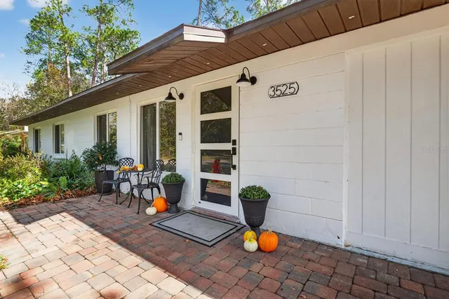 a view of outdoor seating space