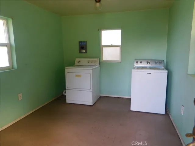 a room with a washer and dryer