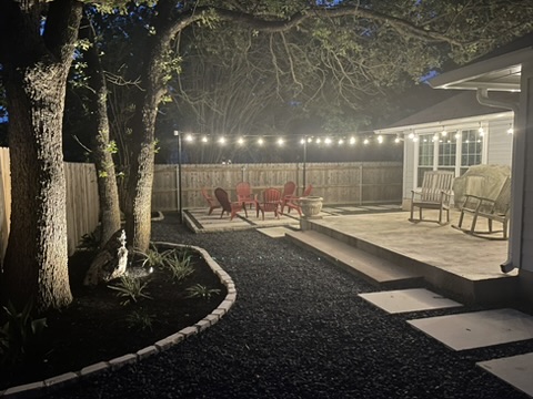 1811 Old Mill Road Cedar Park, TX 78613 - Photo 37 of 39 An inviting backyard oasis offers a spacious patio and a dedicated fire pit area for entertaining.