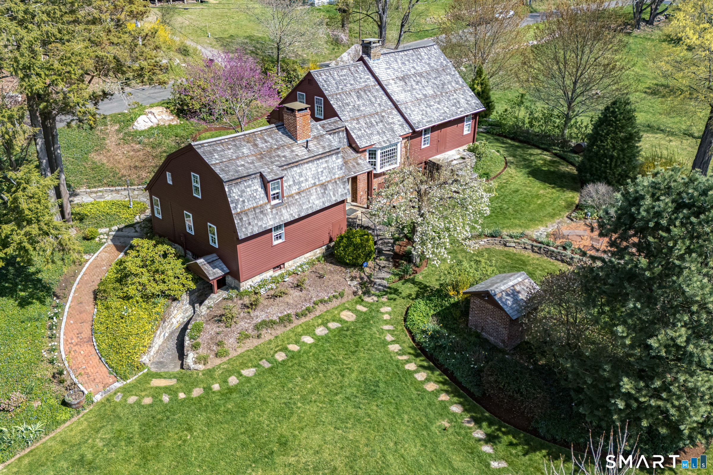 29 Spencer Road Haddam, CT 06441 - Photo 2 of 40 an aerial view of a house with a yard basket ball court