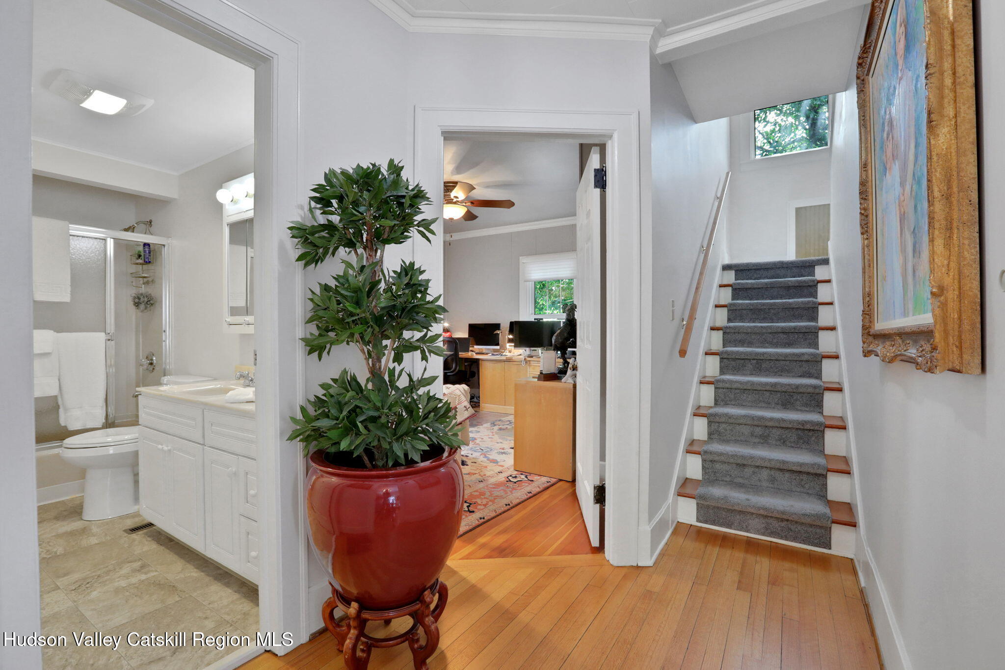 3 Finger Street Saugerties, NY 12477 - Photo 11 of 26 a view of a hallway with wooden floor and a potted plant