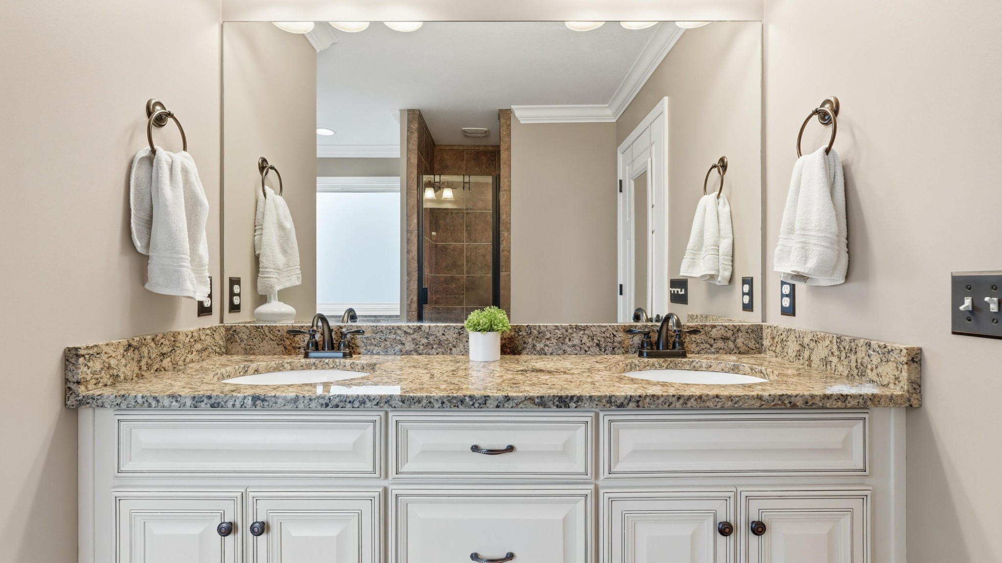274 Live Oak Road Ringgold, GA 30736 - Photo 12 of 28 a bathroom with a granite countertop sink and a mirror