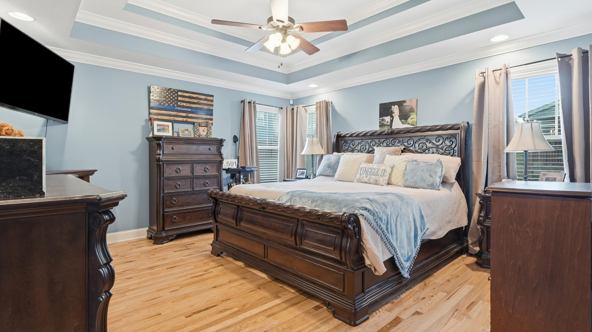 274 Live Oak Road Ringgold, GA 30736 - Photo 10 of 28 a bedroom with a bed and a flat screen tv