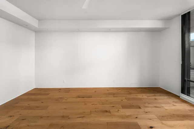 a view of kitchen with wooden floor