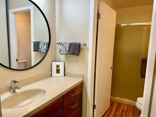 a bathroom with a shower