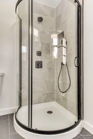 a bathroom with a shower