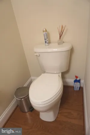 a close view of a toilet in a bathroom