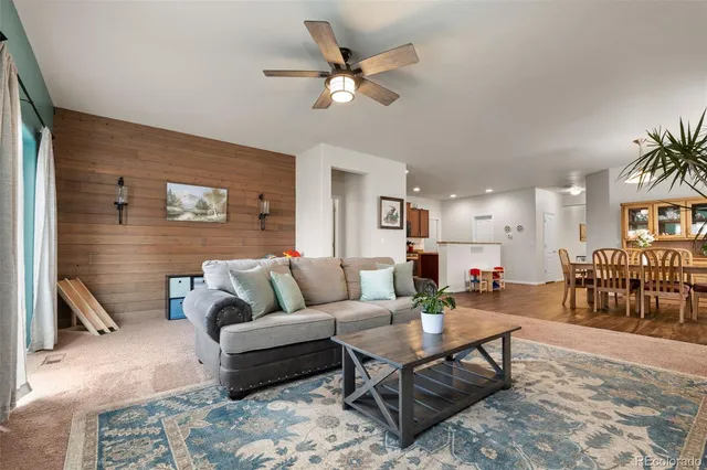 a living room with furniture