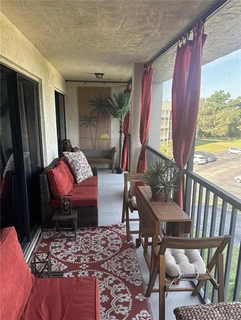 a outdoor living space with furniture