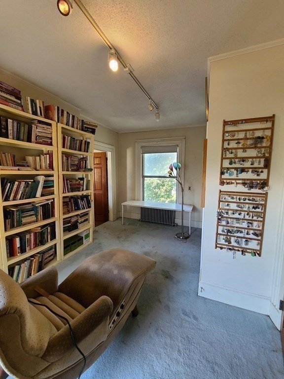 16 Malbert Road Boston, MA 02135 - Photo 16 of 38 a living room with furniture and a book shelf