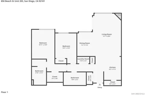 $580,000 | 850 Beech Street, Unit 203, San Diego, CA 92101