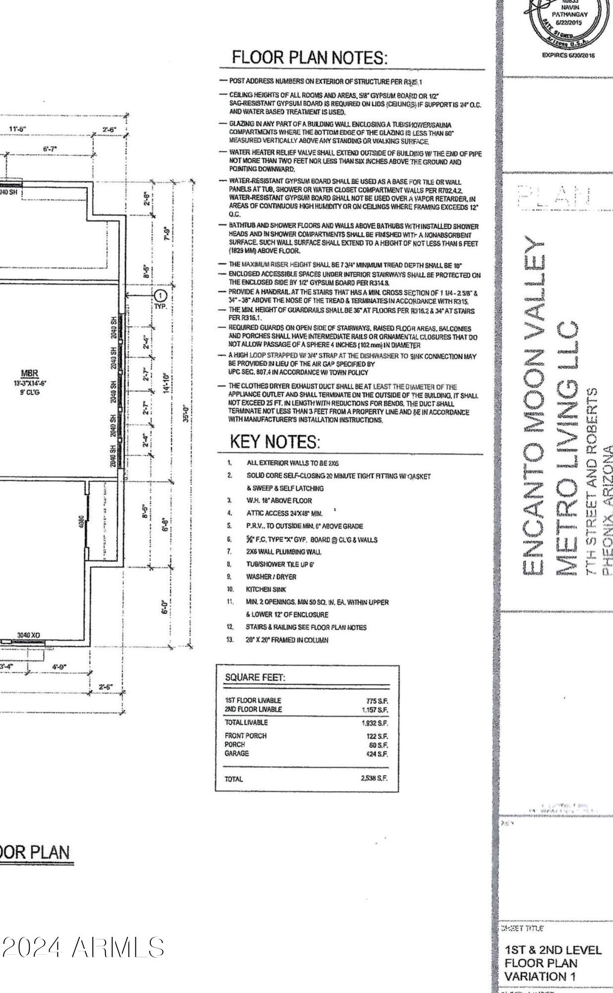 733 East Boca Raton Road Phoenix, AZ 85022 - Photo 54 of 54 Floorplan Notes