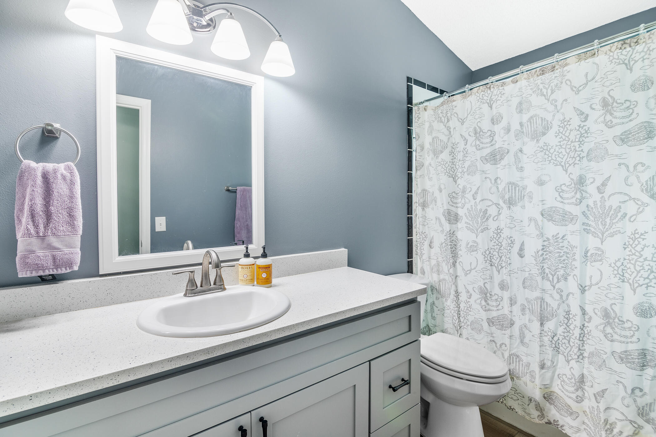 1197 Three Meadows Drive Rockledge, FL 32955 - Photo 19 of 25 a bathroom with a sink and a mirror